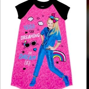 Jojo Siwa Girls Short Sleeve Nightgown  - Size 8